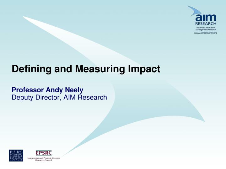 defining and measuring impact