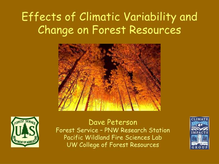 effects of climatic variability and change on forest resources