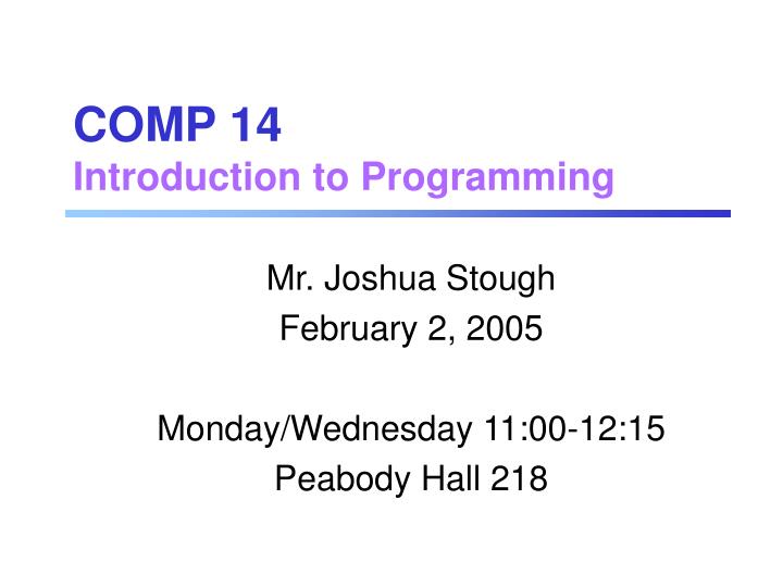comp 14 introduction to programming