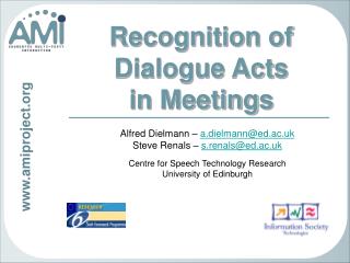Recognition of Dialogue Acts in Meetings