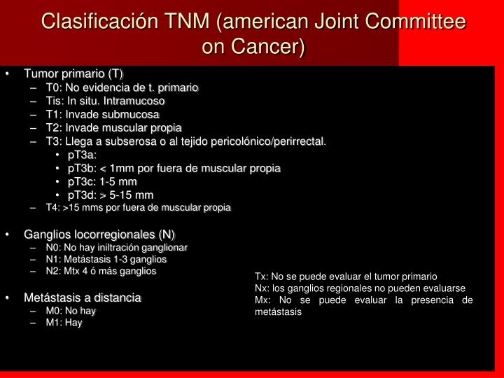 clasificaci n tnm american joint committee on cancer