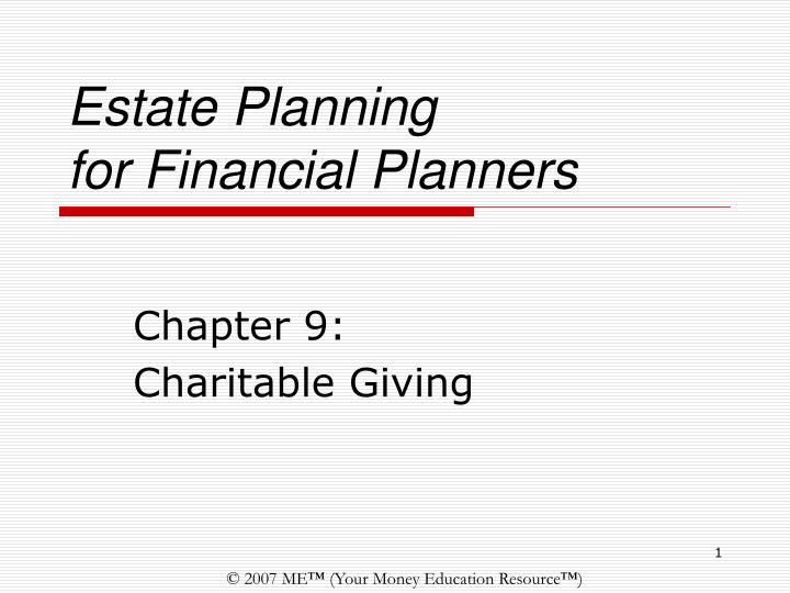 estate planning for financial planners