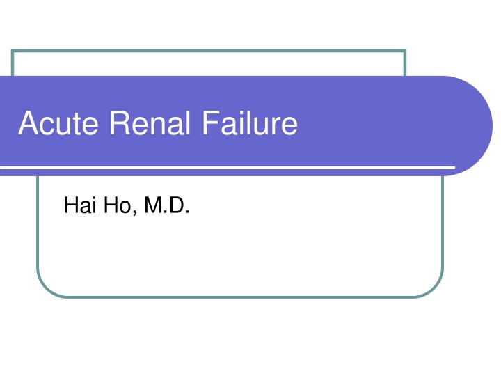 acute renal failure