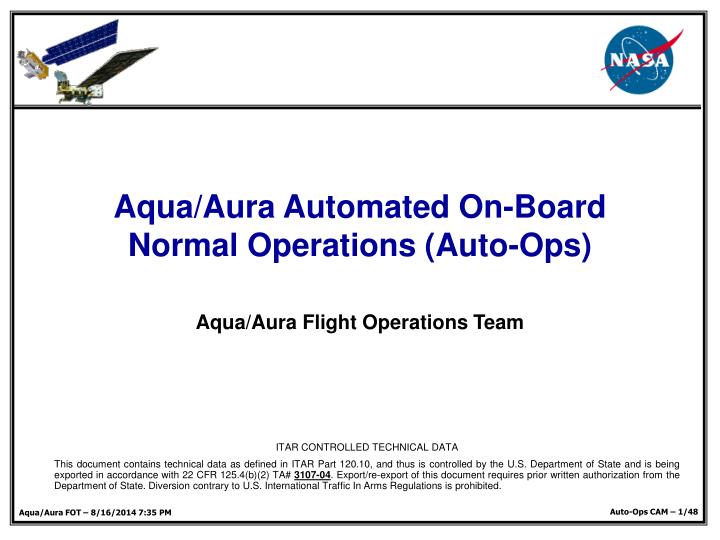 aqua aura automated on board normal operations auto ops