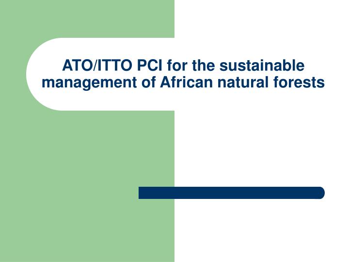 ato itto pci for the sustainable management of african natural forests