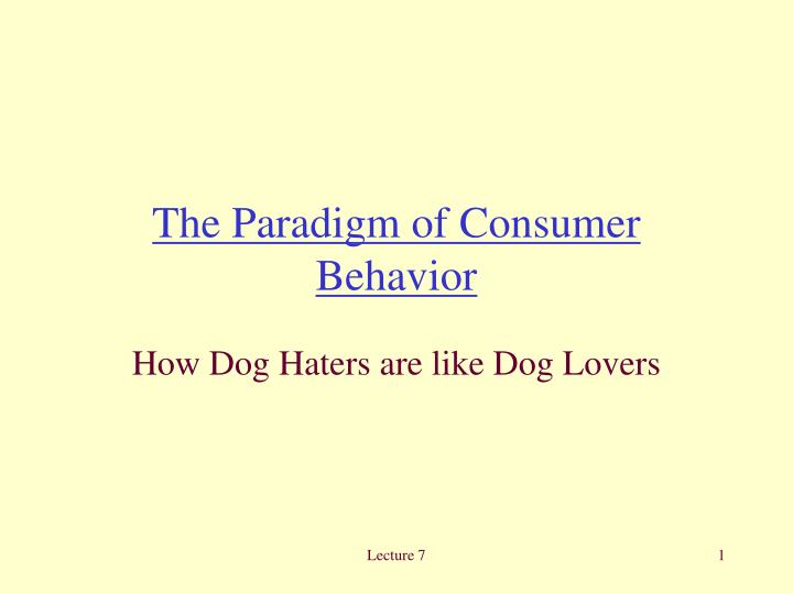 the paradigm of consumer behavior