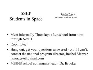 SSEP Students in Space