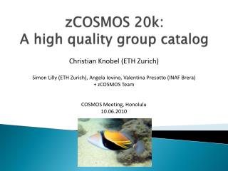 zCOSMOS 20k: A high quality group catalog