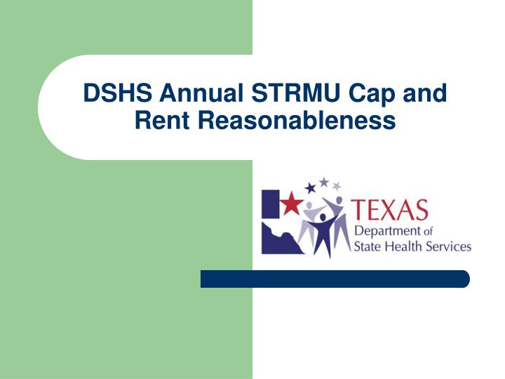 dshs annual strmu cap and rent reasonableness