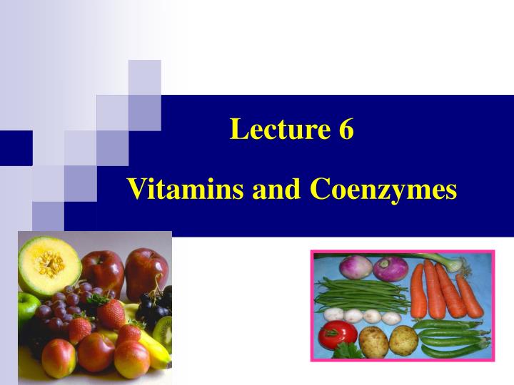 lecture 6 vitamins and coenzymes