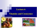 Lecture 6 Vitamins and Coenzymes - slide 1