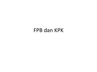 fpb dan kpk