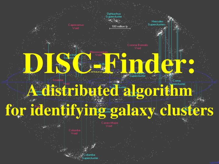 disc finder a distributed algorithm for identifying galaxy clusters