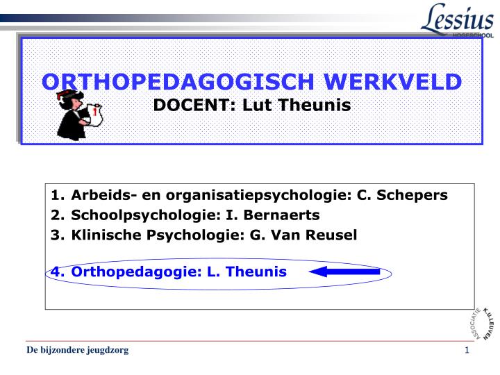 orthopedagogisch werkveld docent lut theunis