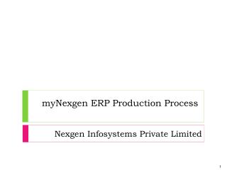 myNexgen ERP Production Process