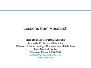 Lessons from Research