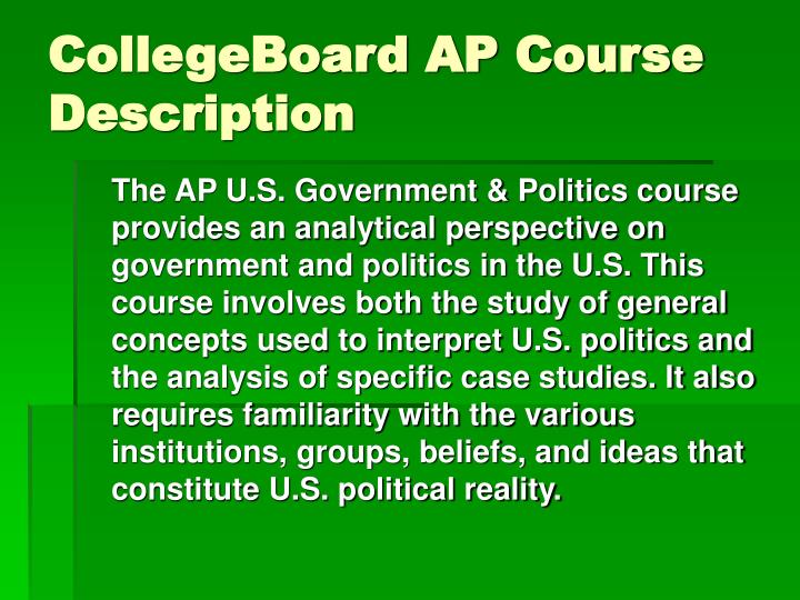 collegeboard ap course description
