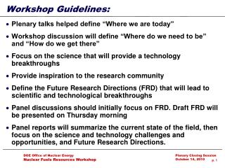 workshop guidelines