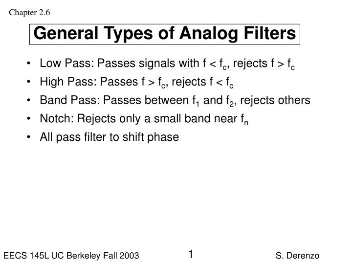 general types of analog filters