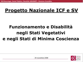 progetto nazionale icf e sv