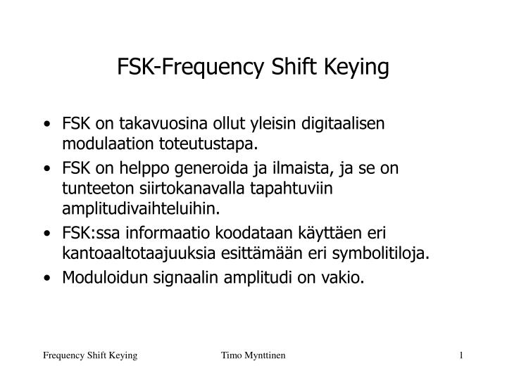 fsk frequency shift keying