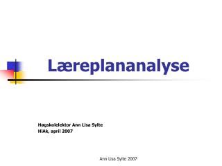 l replananalyse