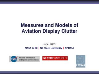 Measures and Models of Aviation Display Clutter