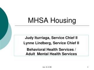 MHSA Housing