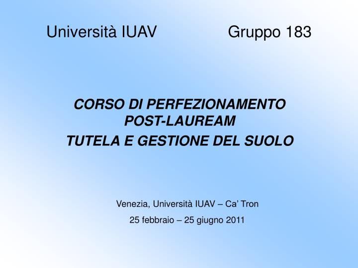 universit iuav gruppo 183