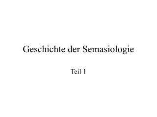 geschichte der semasiologie