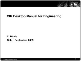 CIR Desktop Manual for Engineering