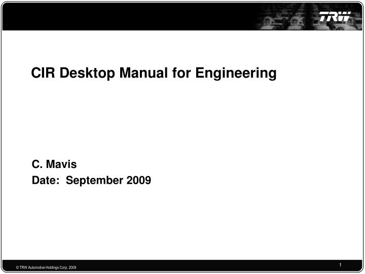 cir desktop manual for engineering