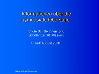 informationen ber die gymnasiale oberstufe
