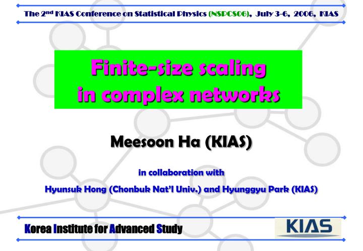 finite size scaling in complex networks