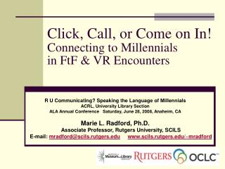 click call or come on in connecting to millennials in ftf vr encounters