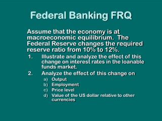 Federal Banking FRQ