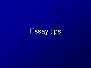Essay tips