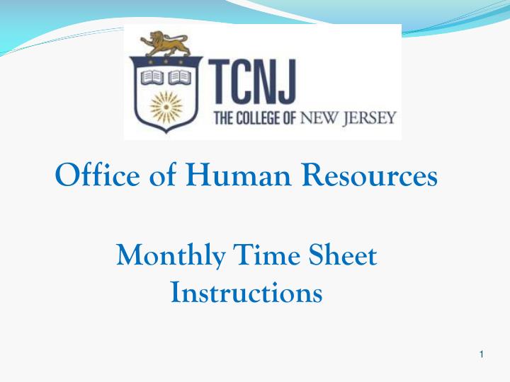 office of human resources monthly time sheet instructions