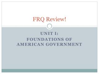 FRQ Review!