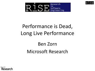 Performance is Dead, Long Live Performance