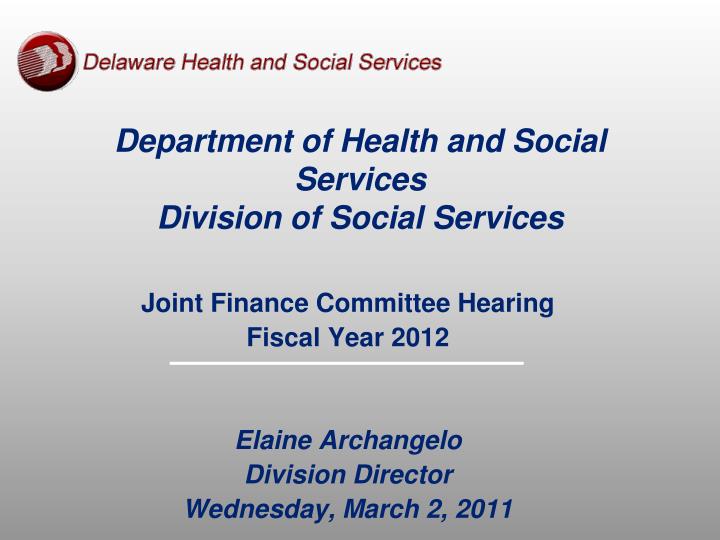 department of health and social services division of social services