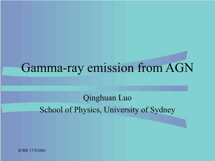gamma ray emission from agn