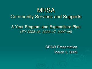 CPAW Presentation March 5, 2009