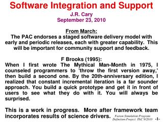 Software Integration and Support