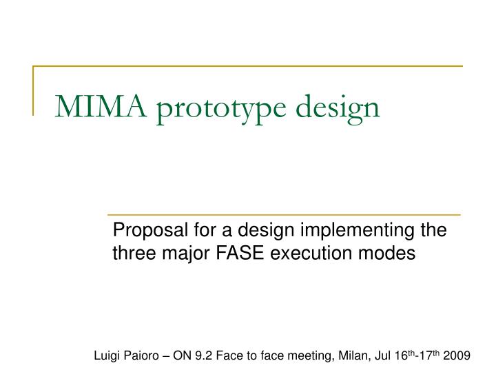 mima prototype design