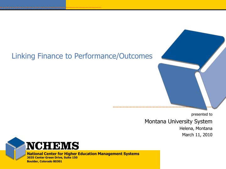 linking finance to performance outcomes