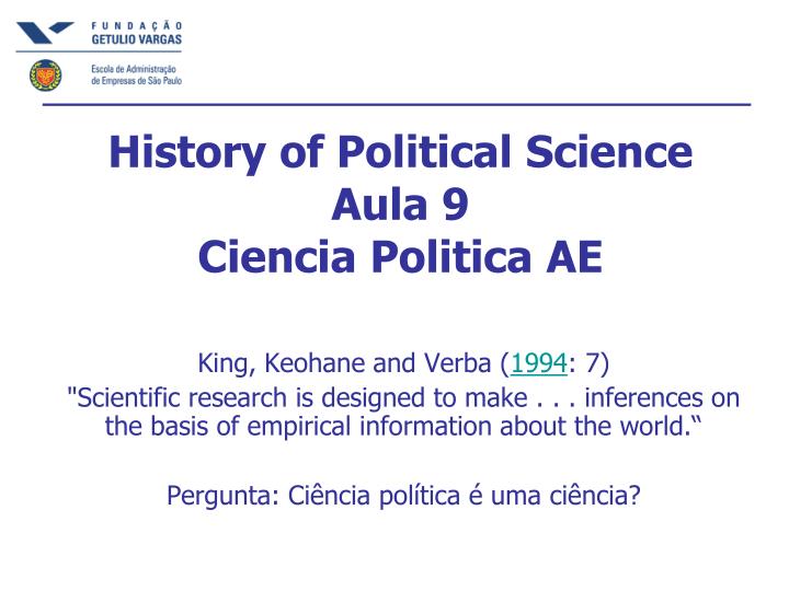 history of political science aula 9 ciencia politica ae