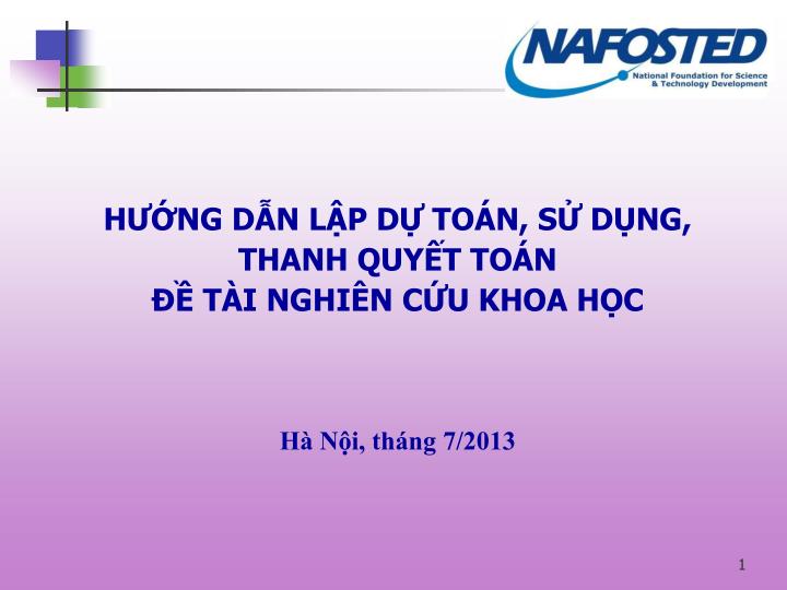 h ng d n l p d to n s d ng thanh quy t to n t i nghi n c u khoa h c h n i th ng 7 2013