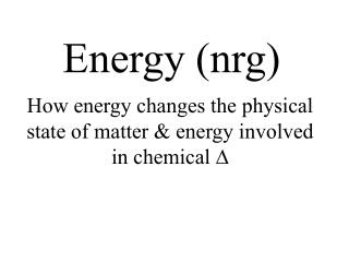 Energy (nrg)