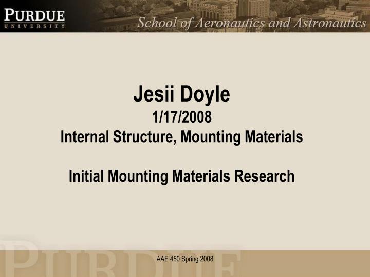 jesii doyle 1 17 2008 internal structure mounting materials initial mounting materials research